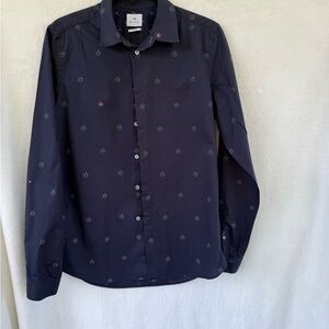 Paul Smith Dress Shirt Men's M Navy Blue w/Sun